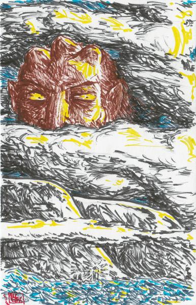 Troll lurking over the fjord